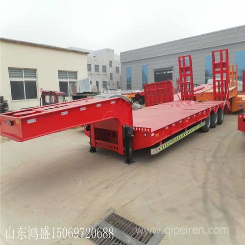 12.5米集裝箱運輸平板車挖掘機低平板掛車 價格、圖片與配件廠家解析